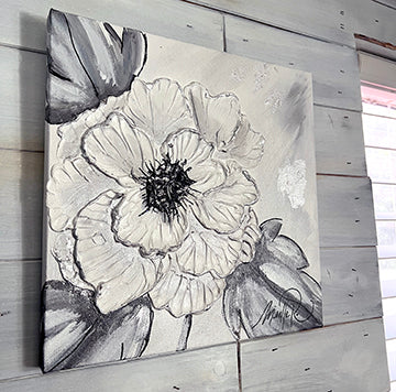 Abstract flower painting on canvas