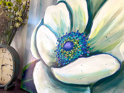 Sweet Anemone Painting on Canvas