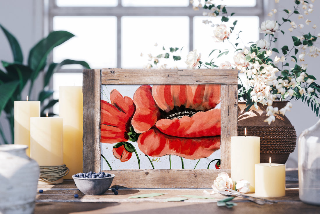 Art print of abstract poppies