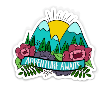 Adventure Awaits Mountain Sticker