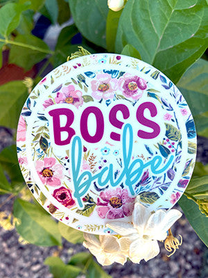 Boss babe Round Floral Sticker